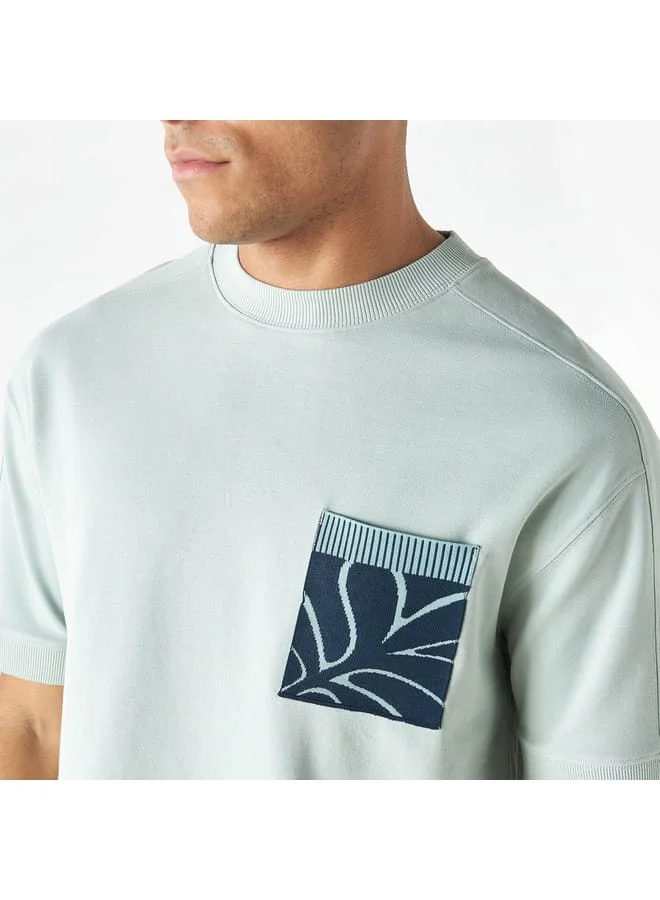 Lee Cooper Lee Cooper Printed Pocket T-shirt with Short Sleeves and Crew Neck