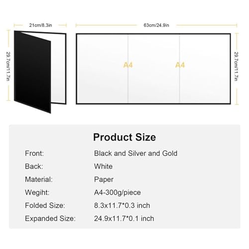 Meking 12" x 8" Light Reflector, 4 in 1 Photography Reflector Cardboard, Folding Light Diffuser Board for Food and Product Photography Lighting - White/Black/Glod/Silver - Image 5