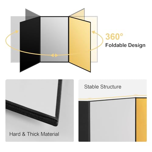Meking 12" x 8" Light Reflector, 4 in 1 Photography Reflector Cardboard, Folding Light Diffuser Board for Food and Product Photography Lighting - White/Black/Glod/Silver - Image 3