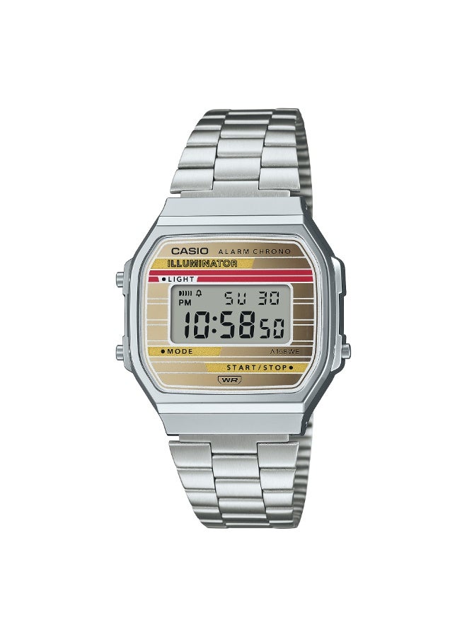CASIO Vintage Digital Stainless Steel Unisex Watch A168WEHA-9A - Image 1