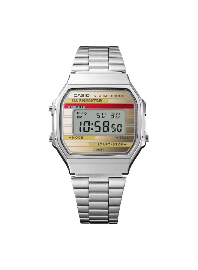 CASIO Vintage Digital Stainless Steel Unisex Watch A168WEHA-9A - Image 3