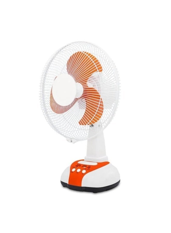 Denix 16-inch multi-functional fan - rechargeable battery, solar power, USB port and additional light - Image 1