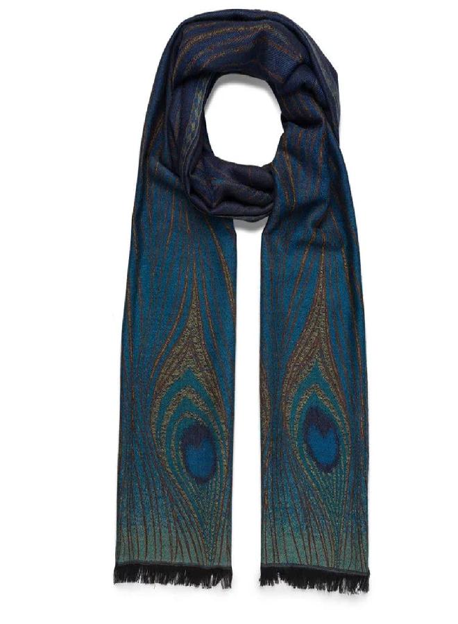Metropolitan Museum of Art, Louis C. Tiffany, Peacock Feather Shawl/Scarf, 79 Inches x 28 Inches  - Image 1