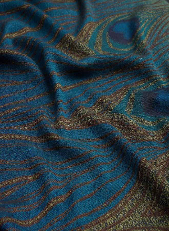 Metropolitan Museum of Art, Louis C. Tiffany, Peacock Feather Shawl/Scarf, 79 Inches x 28 Inches  - Image 2