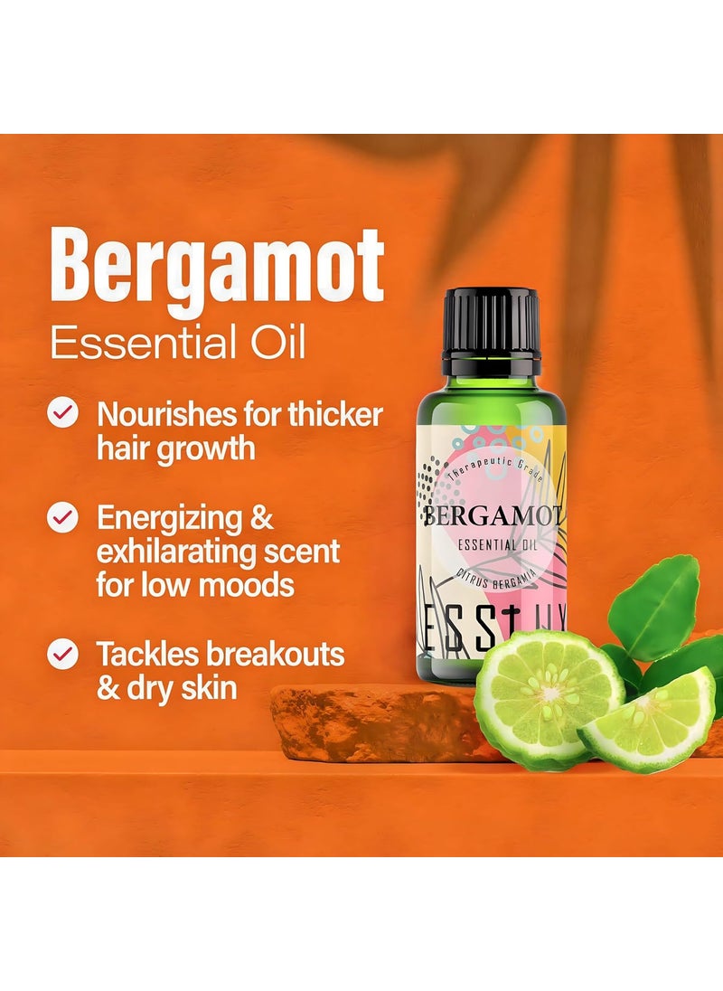 ESSLUX Esslux Bergamot Essential Oil for Diffuser - 100% Pure Therapeutic Grade Bergamot Essential Oil Organic - Bergamot Oil for Hair Growth, Shampoo, Skin & Aromatherapy 10 ML  - Image 2