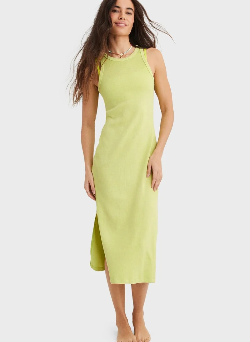 Aerie High Neck Ribbed Dress
