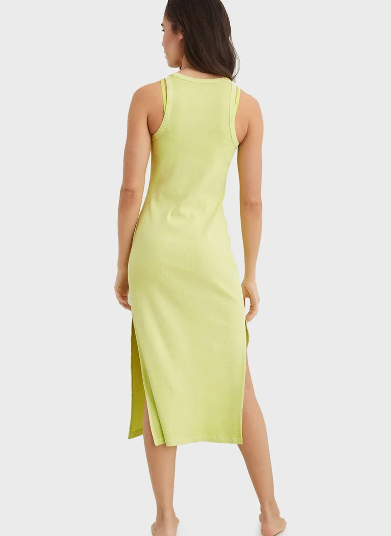 Aerie High Neck Ribbed Dress