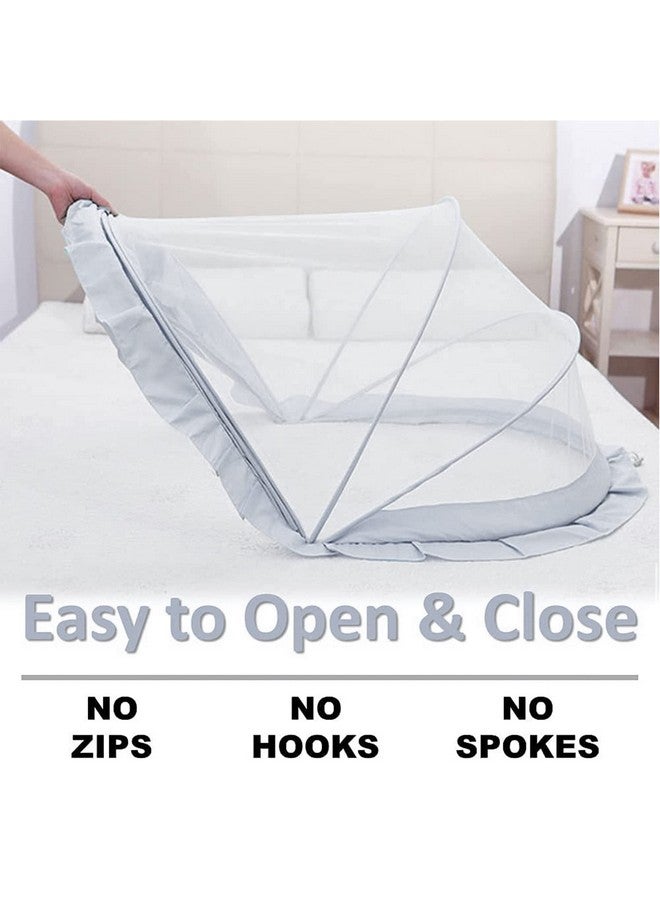 Lifekrafts SafeMyles Foldable Baby Mosquito Net for Bed,Cradle & Mattress|Bottomless & Washable Baby Sleeping Net| Portable,Easy to Fold & Carry| Newborns & Infants(0-1 Year) L-90 x W-50 x H-50 cm - Grey - Image 4