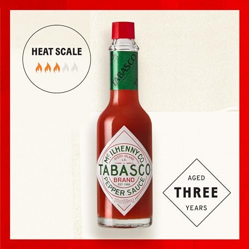 TABASCO Brand Original Red Pepper Hot Sauce, Medium Heat, Glass Bottle, Classic & Versatile Flavor, Three Simple Ingredients, Great for Dips, Tacos, Eggs, Pizza, Oysters & More, 2 Fl Oz (Pack of 1) - Image 3