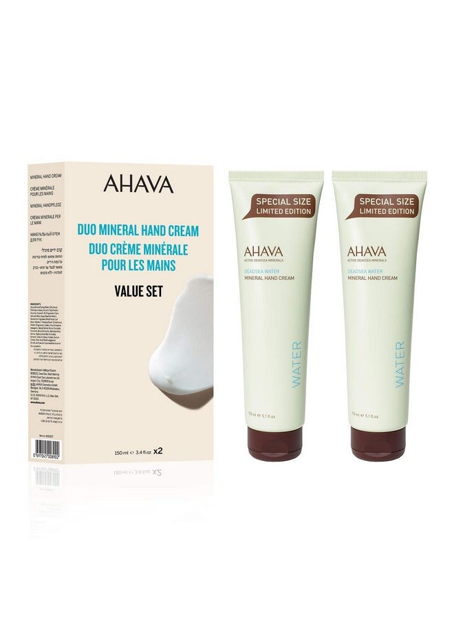 AHAVA Duo Active Dead Sea Minerals Hand Cream 2 X 150 Ml - Value Set,5.1 Fl Oz (Pack Of 2) 