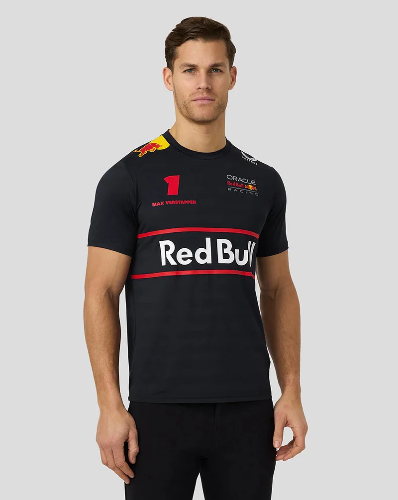 CASTORE Oracle Red Bull Racing Mens Teamline Max Verstappen Set Up T-shirt