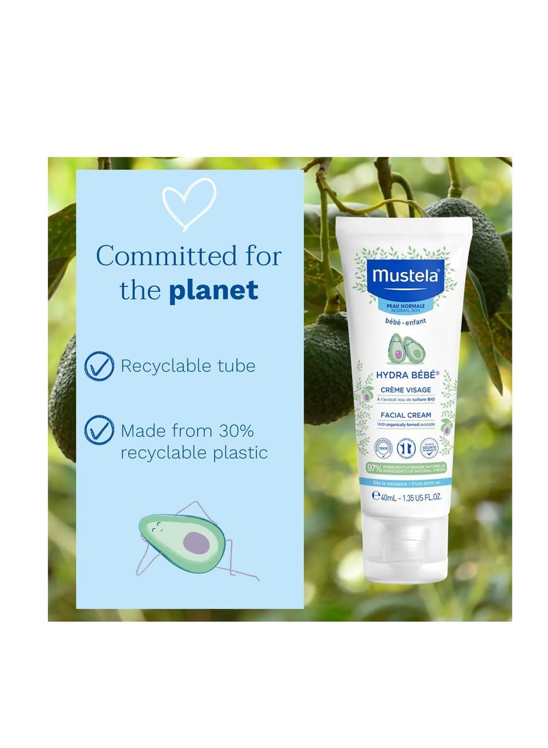 Mustela Hydra Bebe Face Cream pack of 2 –  Daily Baby Moisturizer with Natural Avocado- 40ml - Image 5