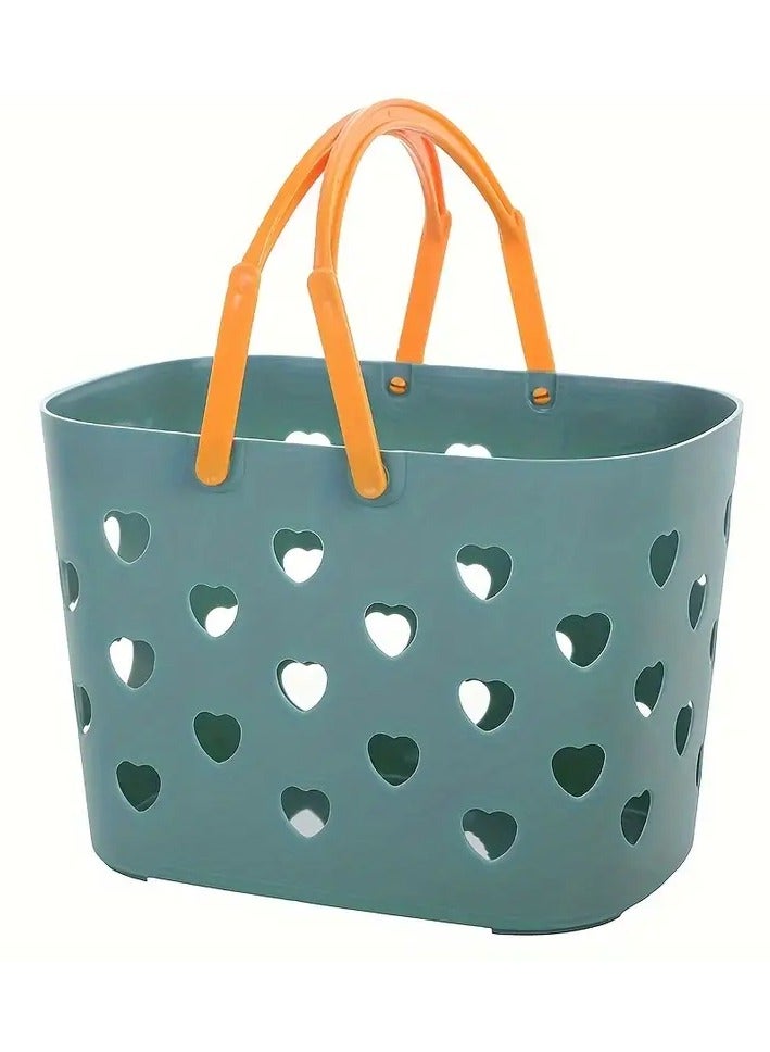 Ucanbe 1PC Portable Shower Basket - Plastic Storage Basket with Handle, Drainable Toiletry Organizer for Bathroom, Kitchen, Dorm, Gym & Camping - Image 1