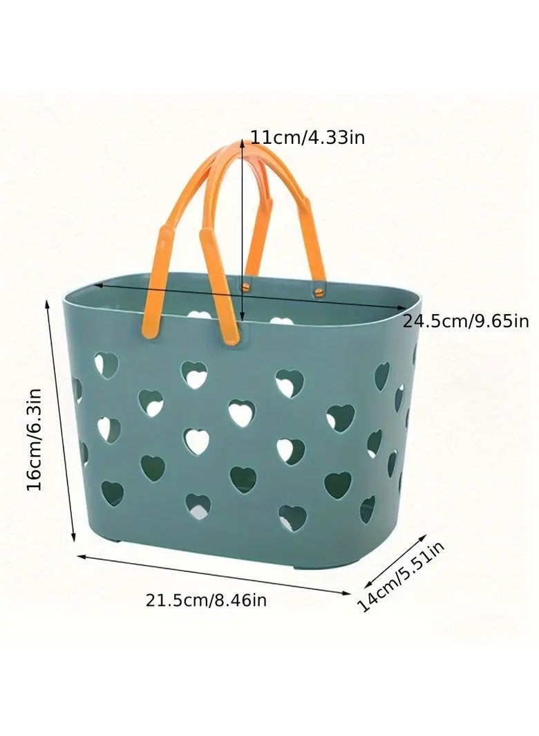 Ucanbe 1PC Portable Shower Basket - Plastic Storage Basket with Handle, Drainable Toiletry Organizer for Bathroom, Kitchen, Dorm, Gym & Camping - Image 2