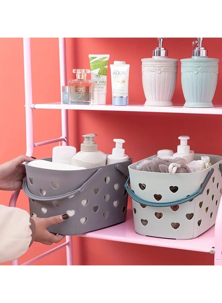 Ucanbe 1PC Portable Shower Basket - Plastic Storage Basket with Handle, Drainable Toiletry Organizer for Bathroom, Kitchen, Dorm, Gym & Camping - Image 3