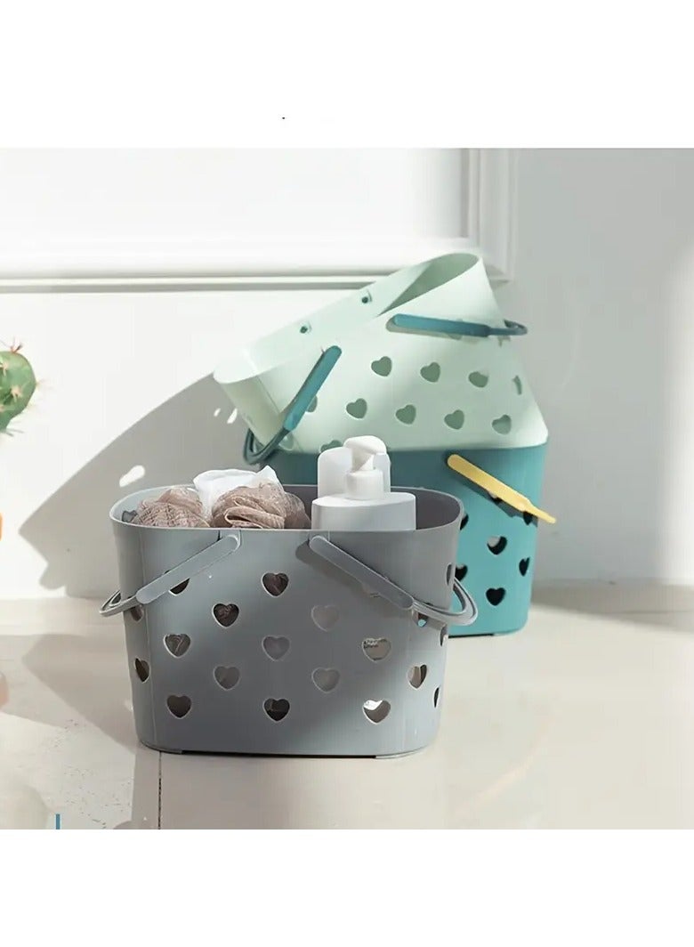 Ucanbe 1PC Portable Shower Basket - Plastic Storage Basket with Handle, Drainable Toiletry Organizer for Bathroom, Kitchen, Dorm, Gym & Camping - Image 4