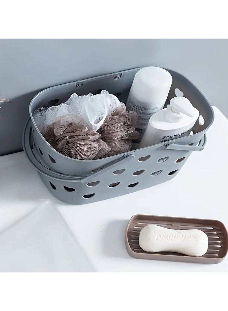 Ucanbe 1PC Portable Shower Basket - Plastic Storage Basket with Handle, Drainable Toiletry Organizer for Bathroom, Kitchen, Dorm, Gym & Camping - Image 5