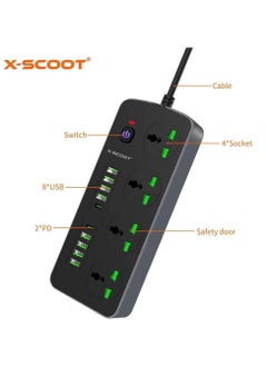 X-SCOOT XS-505 Shared with 4 Port Biscuit 8 USB Slot and 2 TP-C Slots 3000 Watts  - Image 4