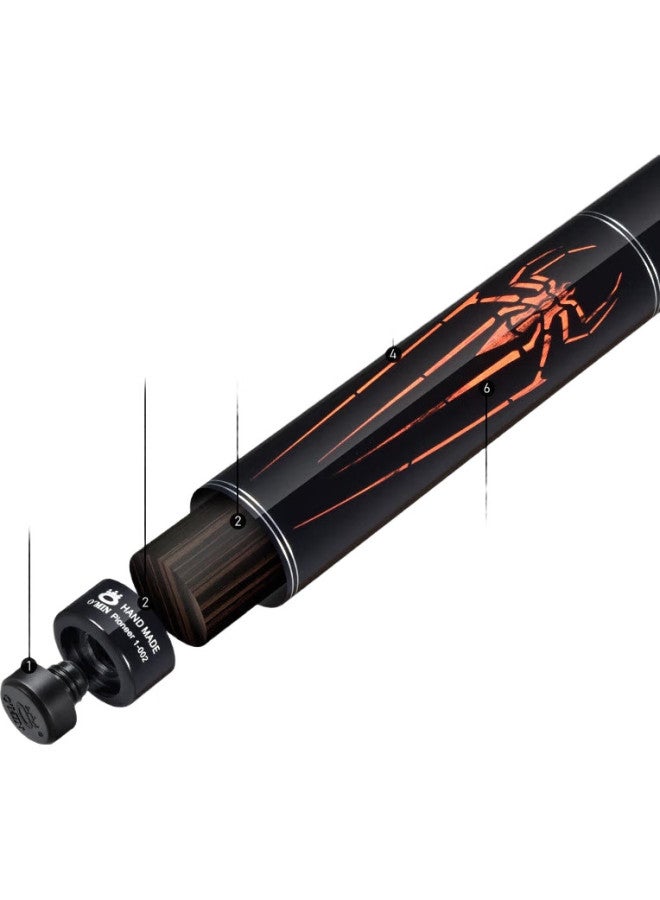 O'MIN Aomi Xindai Black Widow Pool Cue, Big Head Black 8 Ball Cue, Chinese 8-Ball Separate Billiard Cue, American 16-Color 9-Ball Cue - Image 1