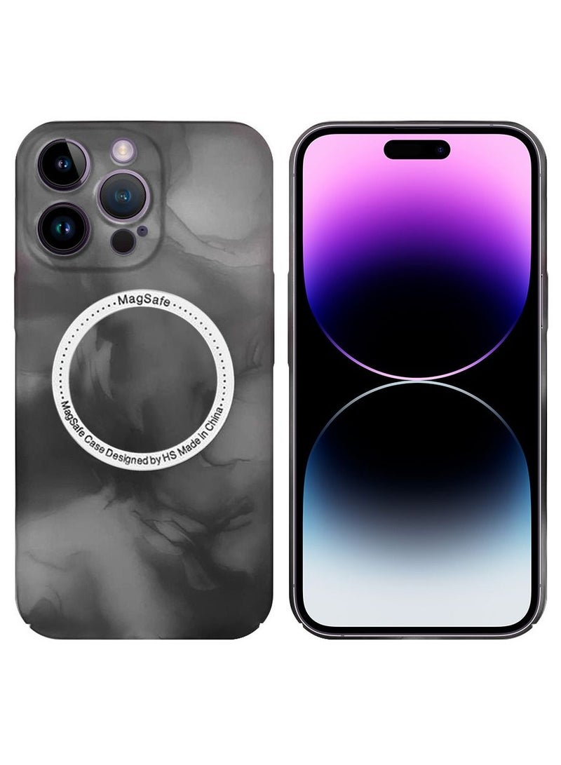 JOWAY حافظة ماغسيف متوافقة مع آيفون 14 برو حافظة مغناطيسية متعددة الألوان مع امتصاص الصدمات ومضادة للخدش باللون الأسود - Image 2