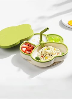 Jourvent Toddler tableware set, baby led weaning set includes suction bowl, baby spoon and fork with straw and lid, baby feeding supplies  - Image 1