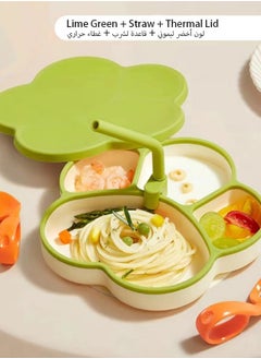 Jourvent Toddler tableware set, baby led weaning set includes suction bowl, baby spoon and fork with straw and lid, baby feeding supplies  - Image 3