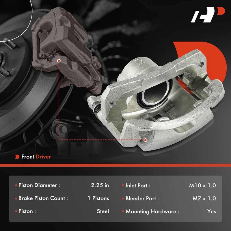 A-Premium Disc Brake Caliper Assembly with Bracket for Toyota Camry 1997-2000 - Front Left Driver Side - Image 2