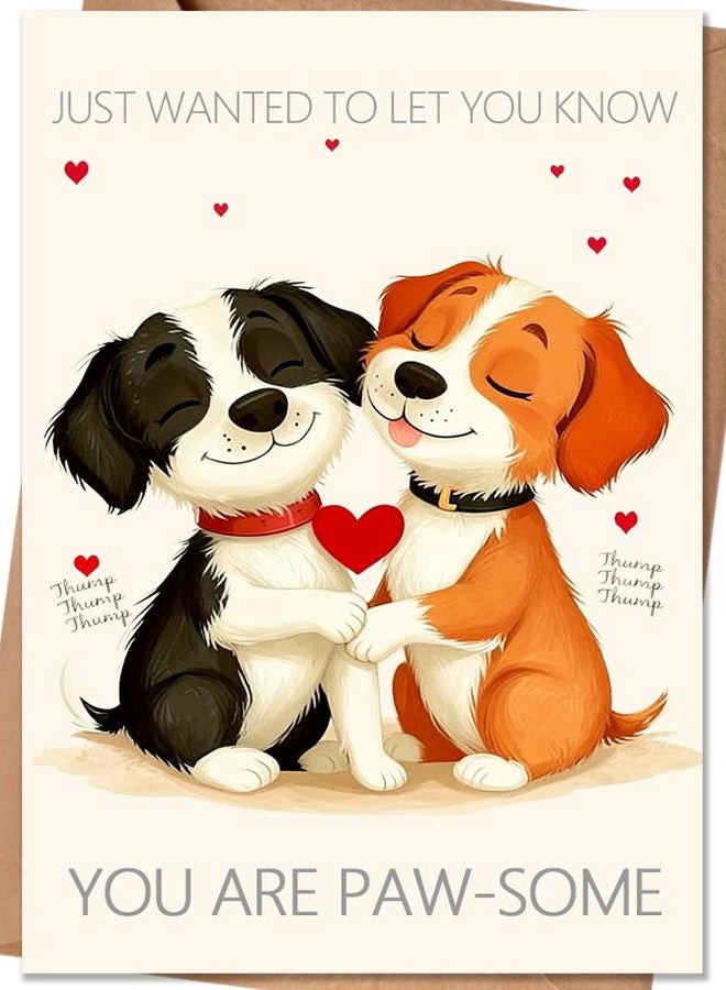 HEJOYN Dog Valentines Day Cards，Cute Valentines Day Gifts for Her Him, Dog Valentines Day Card Gifts for Wife Husband Boyfriend Girlfriend - Image 1