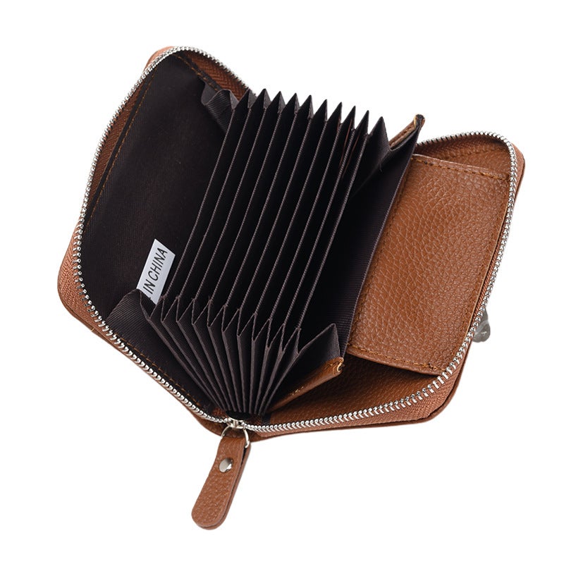 Large Capacity RFID Anti-degaussing Card Bag Fashionable Multi-card Organ Bag Zipper Coin Purse ID Bag - Image 4