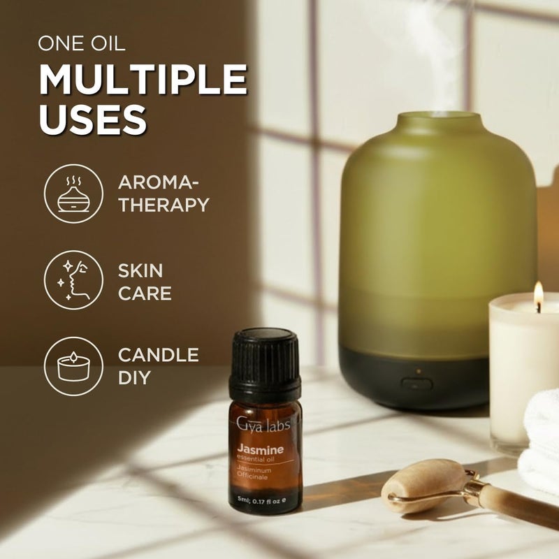 Gya Labs Jasmine Essential Oil - 0.17 Fl Oz - for Hair, Skin, Diffuser, Aromatherapy & DIY Candle Making Scent - Image 5