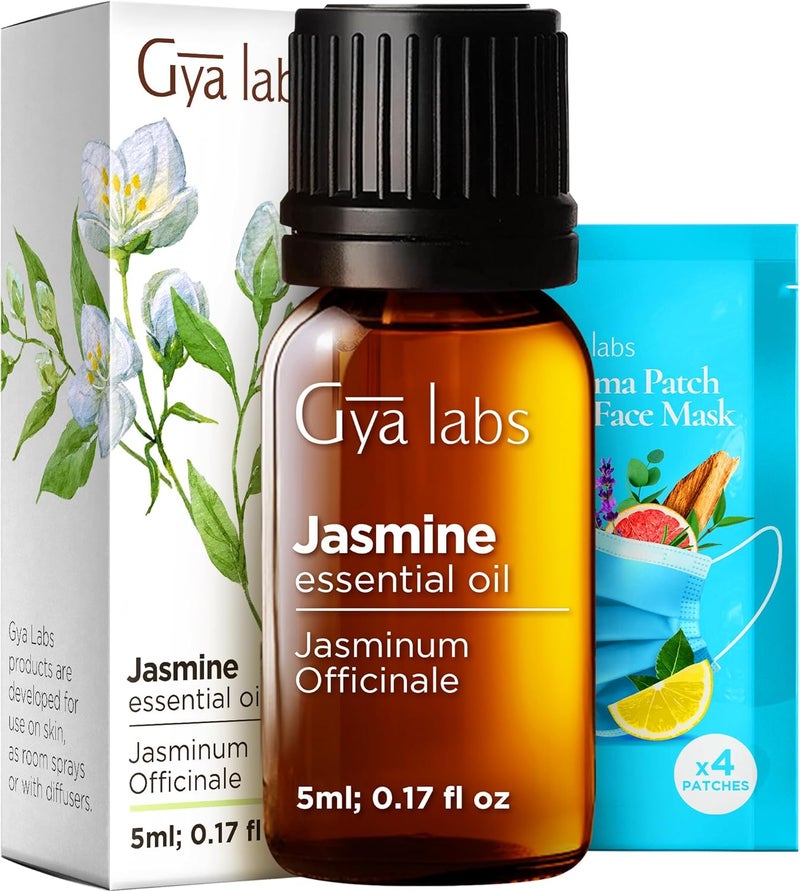 Gya Labs Jasmine Essential Oil - 0.17 Fl Oz - for Hair, Skin, Diffuser, Aromatherapy & DIY Candle Making Scent - Image 1
