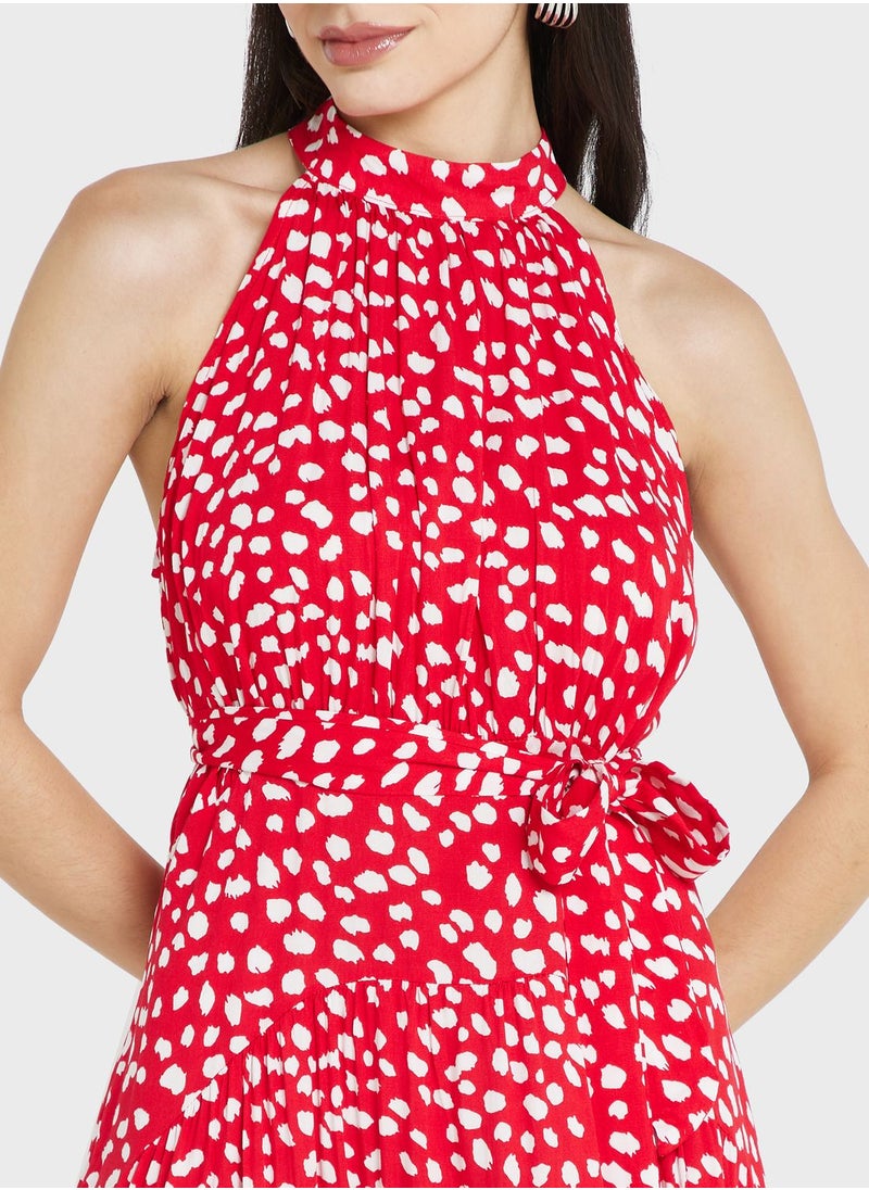 Sleeveless Printed Dress