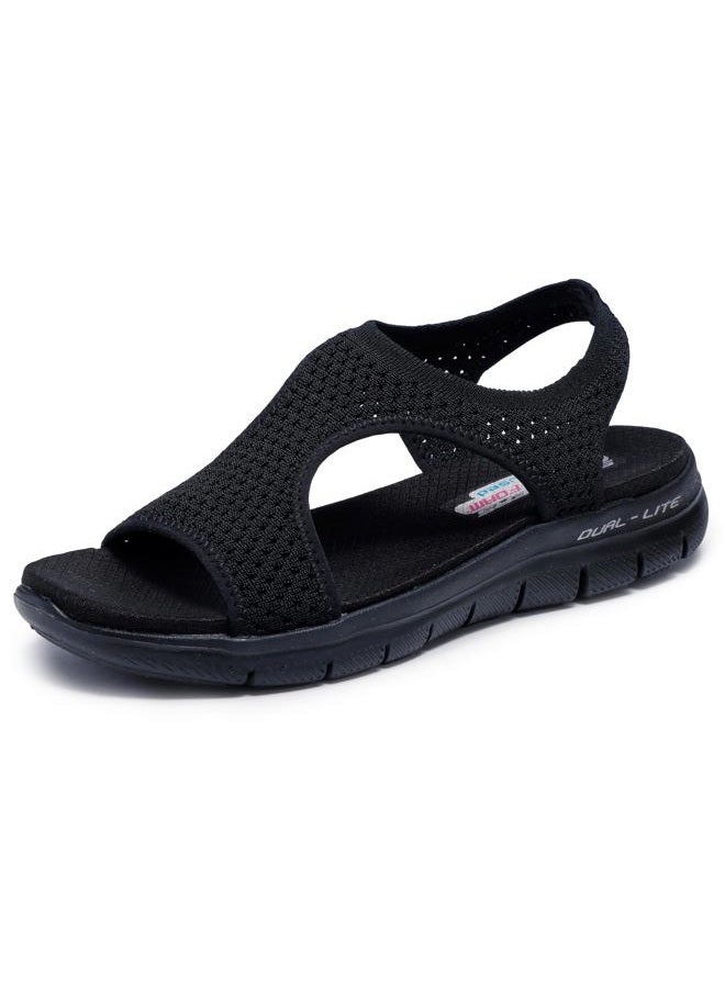 SKECHERS صندل رياضي للنساء فليكس أبيل 2.0 - ديجا فو - أسود/أسود، 39 EU - Image 1