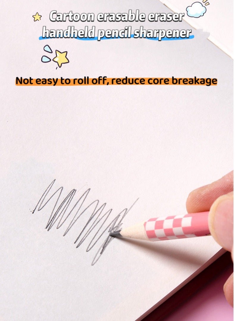 Generic 3D Cartoon Combination stationery set, Pencil with Eraser set,Cute Pencil Sharpener for Kids,Creative Cartoon eraser, School Home Office Supply, School Supplies Students Children Gift  - Image 5