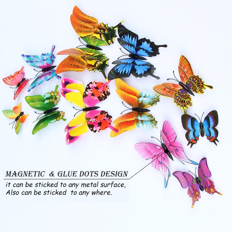 OPSEAM Butterfly Wall Decor 24/48 PCS  3D Butterflies Stickers for Party Decorations with Magnets (Swallow  48) - Image 3