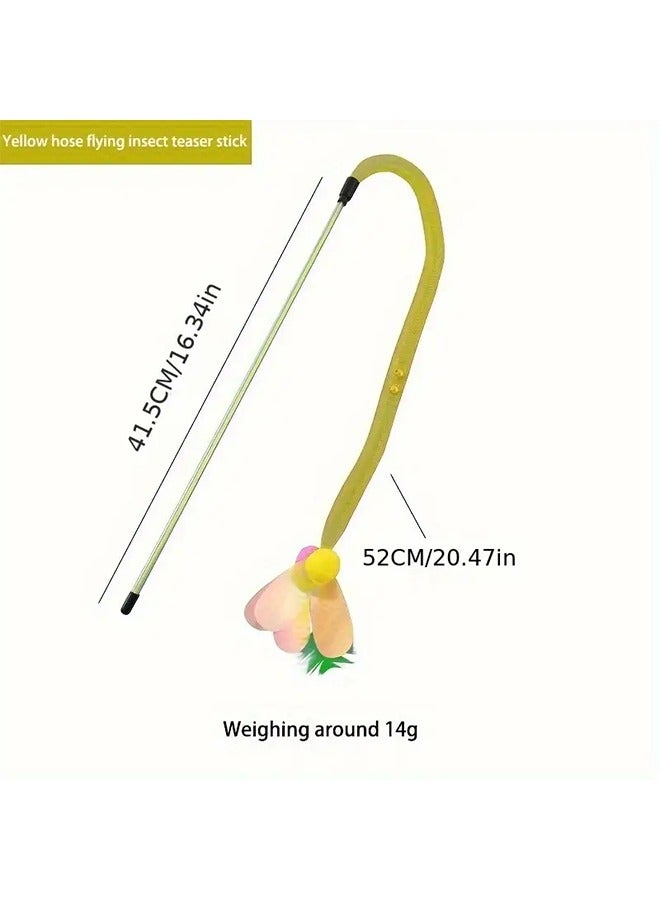 قطعة واحدة من ألعاب القط التفاعلية مع عصا فريش وجرس آمن، لعبة مشوقة القط القوية بالريش والجرس اللونية للعب وتدريب القطط والقطط الطفولة والحيوانات الأليفة الممارسة - Image 1