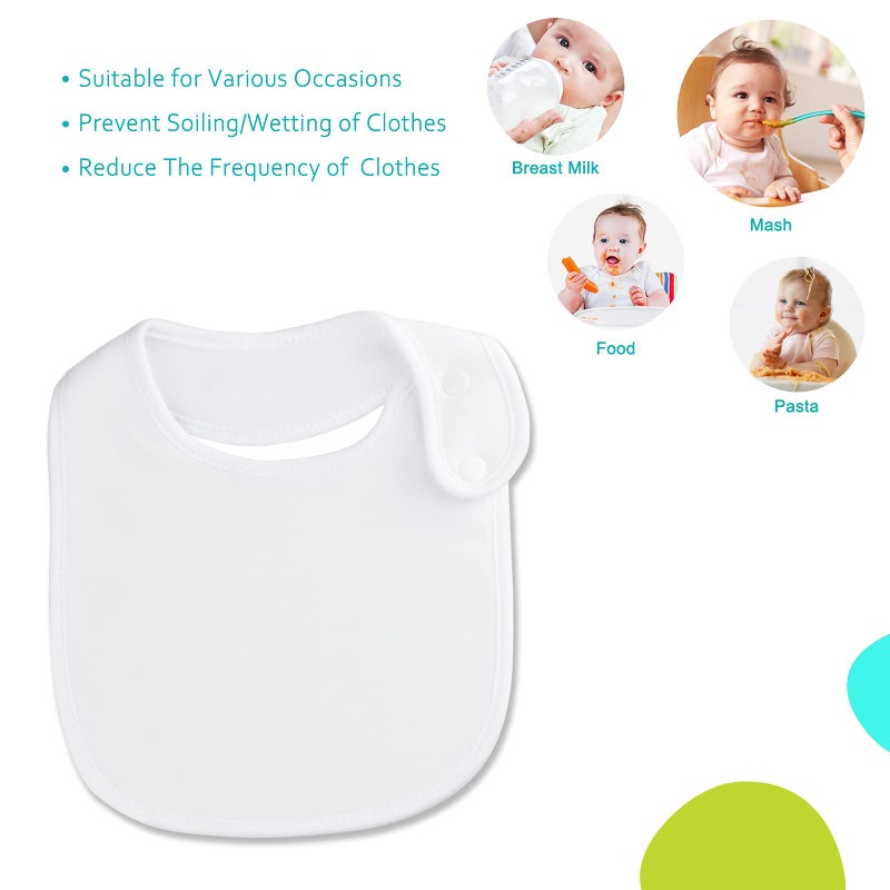 Benoxine Baby Bibs Soft and Absorbent Organic Cotton Bandana Bibs Set for Boys Girls Newborn Unisex Plain Colors 3-36 Months 12 Pcs - Image 3