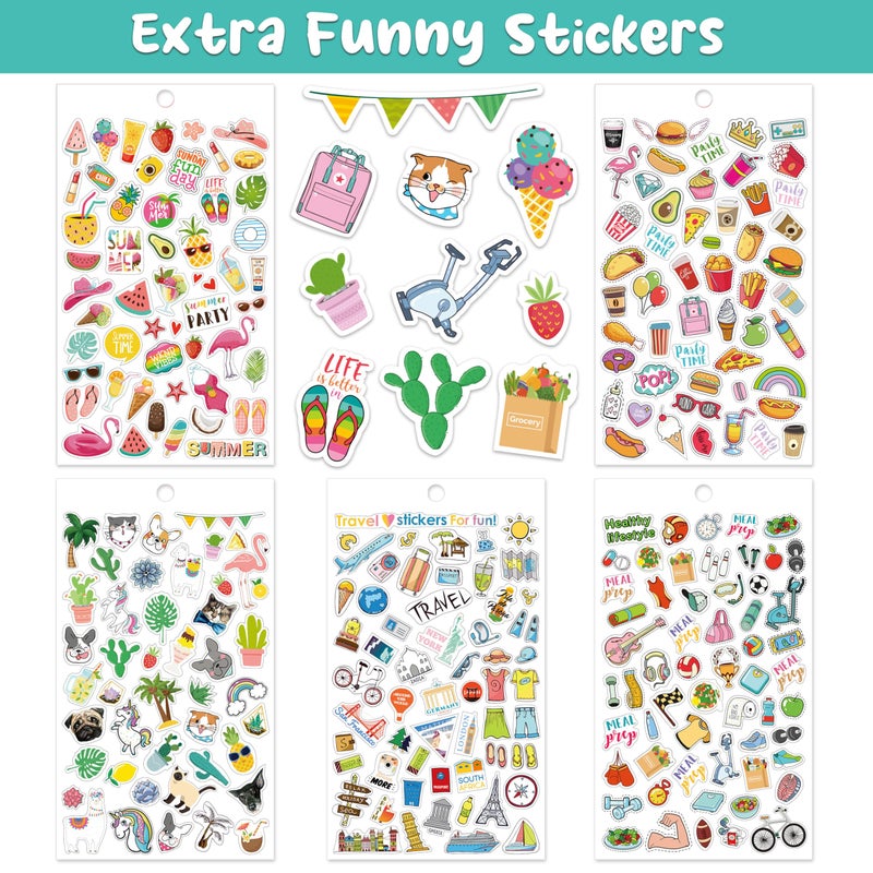 Coboll Planner Stickers - 28 Sheets, 1300+ Unique Sticker Monthly, 4.72'' x 8.27'' Sticker Book â€“ Holidays, Seasonal, Inspirational Quotes, to-dos, Appointments, Scrapbook Stickers for Adults - Image 5