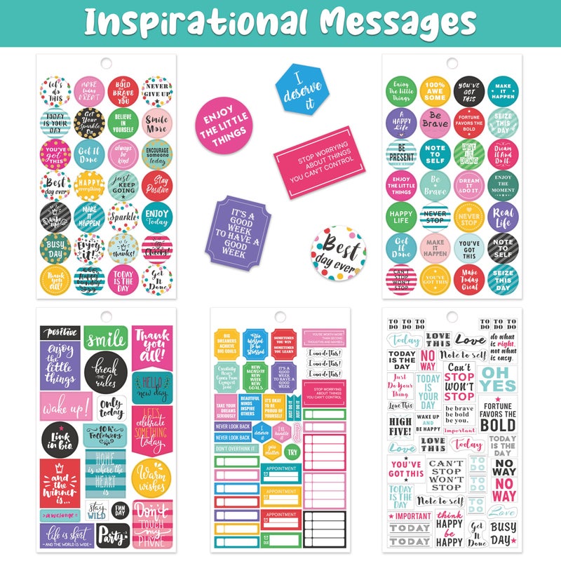 Coboll Planner Stickers - 28 Sheets, 1300+ Unique Sticker Monthly, 4.72'' x 8.27'' Sticker Book â€“ Holidays, Seasonal, Inspirational Quotes, to-dos, Appointments, Scrapbook Stickers for Adults - Image 3