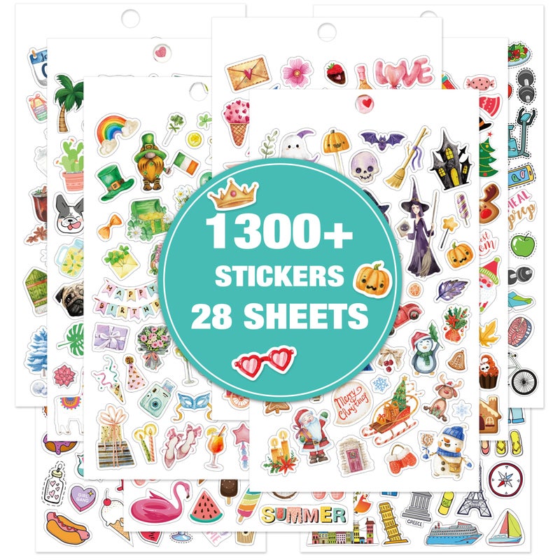 Coboll Planner Stickers - 28 Sheets, 1300+ Unique Sticker Monthly, 4.72'' x 8.27'' Sticker Book â€“ Holidays, Seasonal, Inspirational Quotes, to-dos, Appointments, Scrapbook Stickers for Adults - Image 1