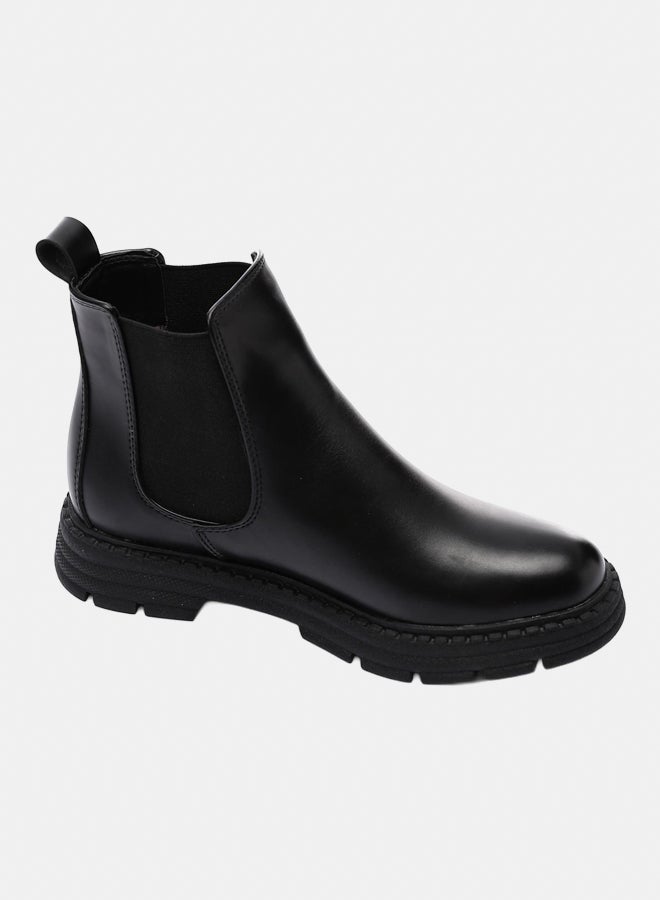 XO Style Leather Ankle Boot - Black - Image 1