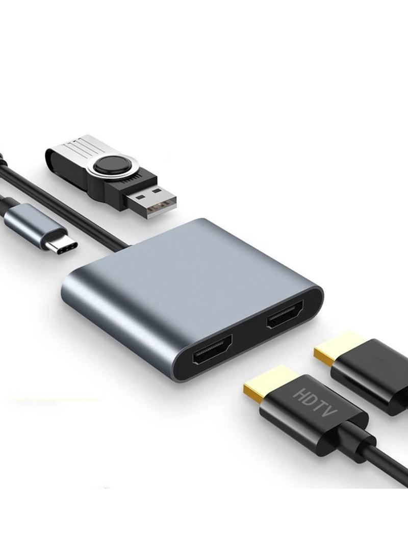 erorex USB C to HDMI Multiport Adapter, 4-in-1 Type-C Hub with HDMI Output/USB/Type C Charging Port, USB C to HDMI Adapter Suitable for MacBook Pro/Air/Other USB C Models  - Image 1