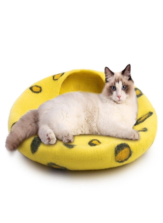 Woolygon Premium Felt Cat Cave Bed - Polka Dot Series - Wool Kitty Beds Handcrafted Kitten Caves Bed for Indoor Cats - Eco-Friendly Merino Wool, Foldable Cat Hideaway Cat Houses Pod - Image 4