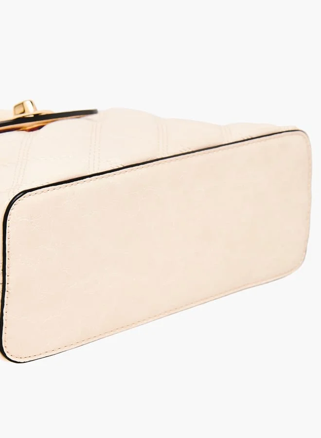 سيليست Women Quilted Tote Bag with Detachable Strap and Flap Closure