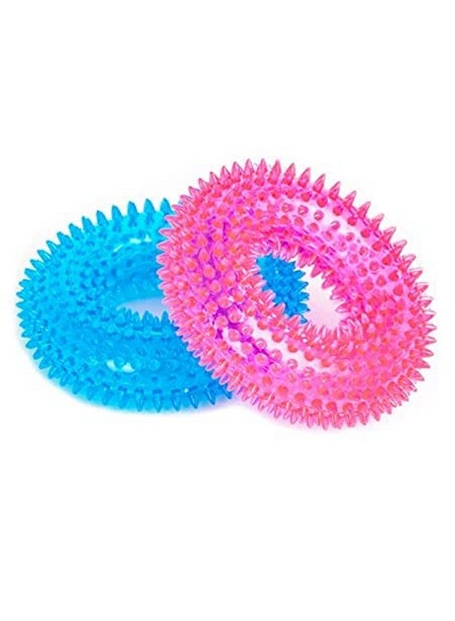 Non-Toxic Soft Natural Rubber Squeaky Spiky Chew Ring And Ball Toys For Aggressive Chewers Dental Teething Cleaning Design Toy - Image 2