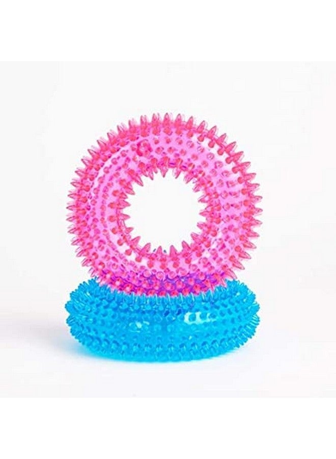 Non-Toxic Soft Natural Rubber Squeaky Spiky Chew Ring And Ball Toys For Aggressive Chewers Dental Teething Cleaning Design Toy - Image 3