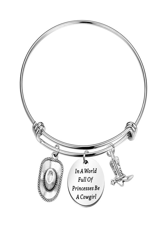 bobauna Cowgirl Boot Bracelet Country Western Jewelry In A World Full Of Princesses Be A Cowgirl Equestrian Gift (cowgirl bracelet) - Image 1