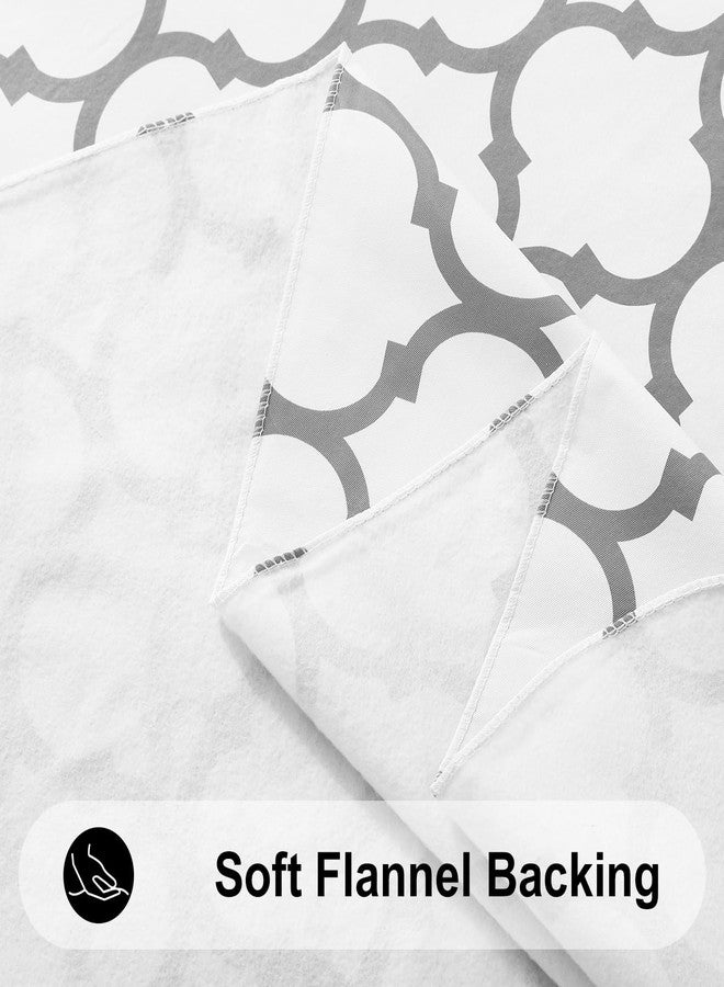 smiry Round Plastic Table Cloth, Waterproof Vinyl Tablecloth with Flannel Backing for Round Tables, Wipeable Spillproof Tablecloths for Dining, Camping, Indoor and Outdoor (60" Round, White) - Image 5