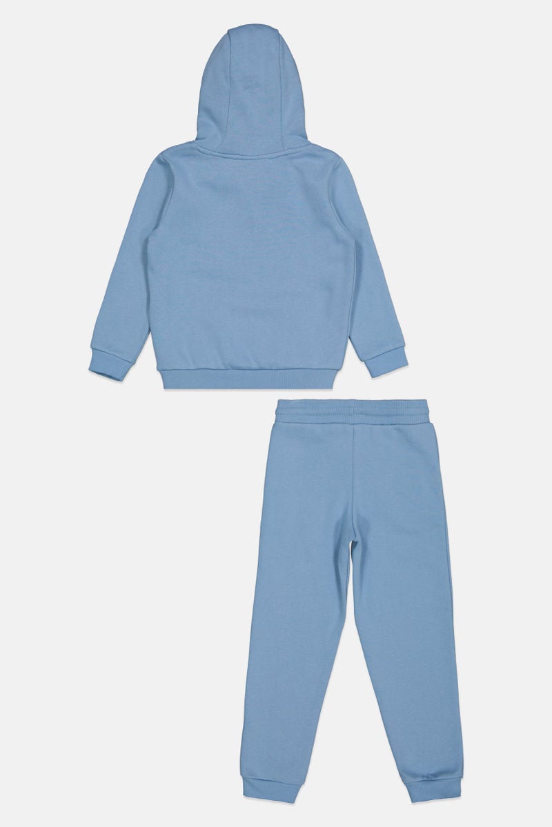 Nicce Toddlers Boy 2 Pcs Brand Logo Hooded Sweatshirt And Jogger Pants Set, Dusty Blue - Image 2