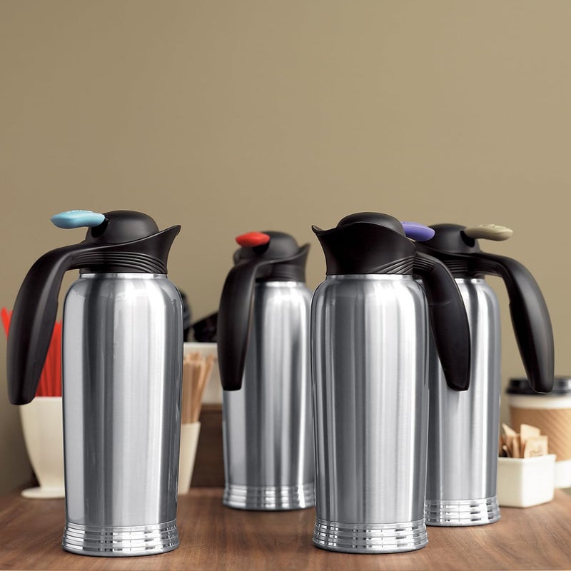 Service Ideas 10-00744-004 كريمير إيرغو سيرف مع جوارب تعريف، 1 لتر، ستانلس ستيل مصقول/أسود - Image 2